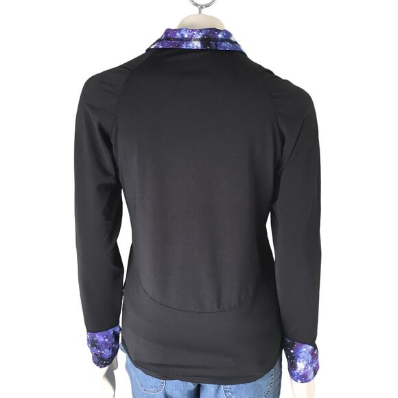 AVIVA Activewear Set Jacket and Shorts in Black Celestial Blue SZ M - Picture 7 of 14